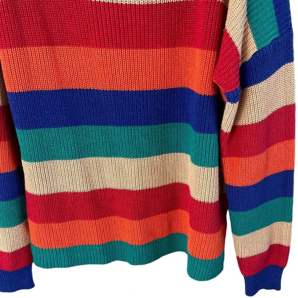 Umgee Women’s Colorful Colorblock Crewneck Sweater Size Large - Picture 4 of 7